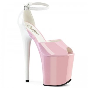 Pink / White Pleaser Flamingo-868 Women's Platform Heels Sandals | AUSTRALIA OUTAP