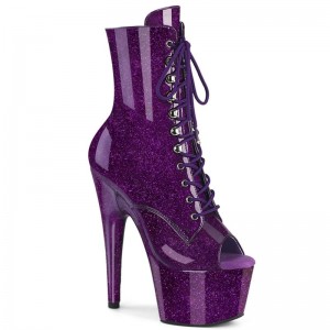 Purple Pleaser Adore-1021GP Glitter Women's Heels Boots | AU RKLMXYG