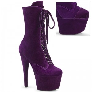 Purple Pleaser Adore-1045VEL Women's Heels Boots | AU YNBKMWQ