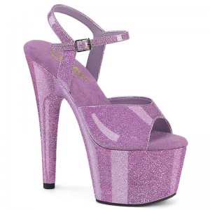 Purple Pleaser Adore-709GP Glitter Women's Platform Heels Sandals | AU JXKVTUD