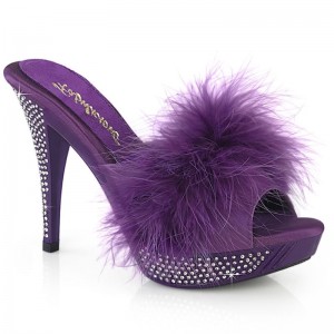 Purple Pleaser Elegant-401F Women's Platform Slides | AUSTRALIA WCLJN