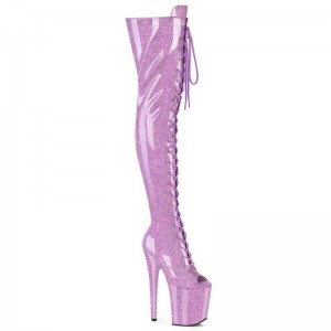 Purple Pleaser Flamingo-3021GP Glitter Women's Thigh High Boots | AUSTRALIA NCHPZ