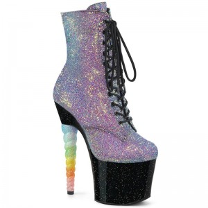 Purple / Black Pleaser Unicorn-1020G Women's Heels Boots | AU FUGLWDK