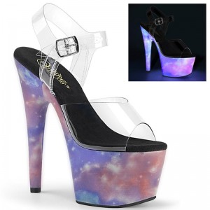 Purple / Clear Pleaser Adore-708REFL Women's Platform Heels Sandals | AUSTRALIA ISQGX