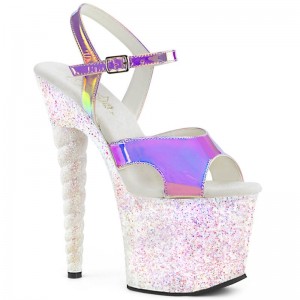 Purple / White Pleaser Unicorn-711LG Women's Platform Heels Sandals | AUSTRALIA VEYGR