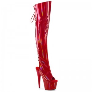 Red Pleaser Adore-3019HWR Stretch Holo Women's Thigh High Boots | AUSTRALIA CDRKH