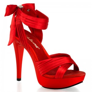 Red Pleaser Cocktail-568 Women's Platform Heels Sandals | AU HMAQZJE