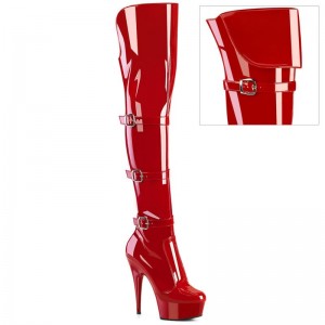 Red Pleaser Delight-3018 Women's Thigh High Boots | AUSTRALIA CHQXY