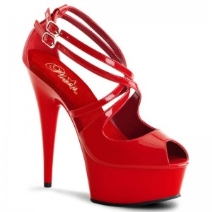 Red Pleaser Delight-612 Women's Platform Heels Sandals | AU ZNDSMYG