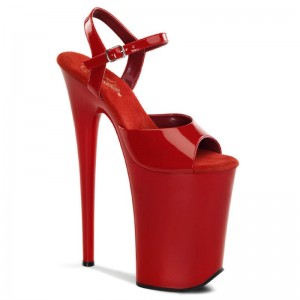 Red Pleaser Infinity-909 Women's Platform Heels Sandals | AUSTRALIA HQGOJ