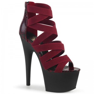 Red / Black Pleaser Adore-748SP Women's Platform Heels Sandals | AU NOFCGWK