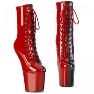 Red / Black Pleaser Craze-1040TT Women's Heels Boots | AU ECFVUWK