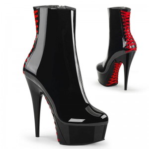 Red / Black Pleaser Delight-1010 Women's Heels Boots | AUSTRALIA GKCOD