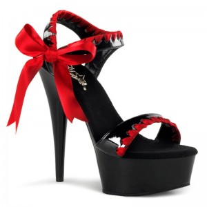 Red / Black Pleaser Delight-615 Women's Platform Heels Sandals | AU RXPUVFY