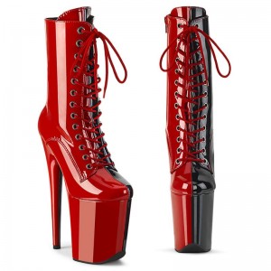 Red / Black Pleaser Flamingo-1040TT Women's Heels Boots | AUSTRALIA MTDJF