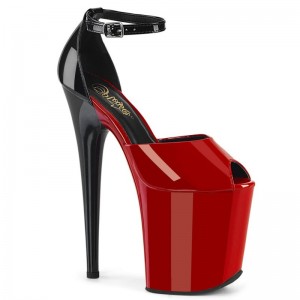 Red / Black Pleaser Flamingo-868 Women's Platform Heels Sandals | AU USGHQLY