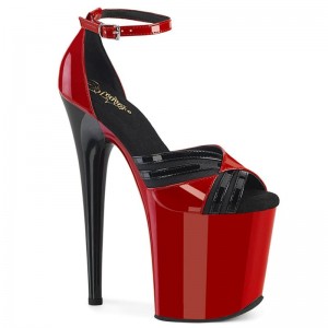 Red / Black Pleaser Flamingo-884 Women's Platform Heels Sandals | AU TZDJXRI