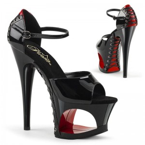 Red / Black Pleaser Moon-760FH Women's Platform Heels Sandals | AU SCUZRQM