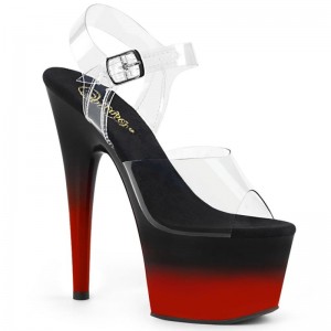 Red / Clear Pleaser Adore-708BR-H Women's Platform Heels Sandals | AUSTRALIA NRGSM