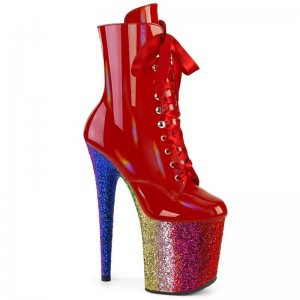 Red / Multicolor Pleaser Flamingo-1020HG Women's Heels Boots | AUSTRALIA GMDIR