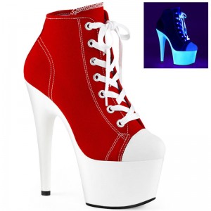 Red / White Pleaser Adore-700SK-02 Women's Heels Boots | AUSTRALIA JGIMK