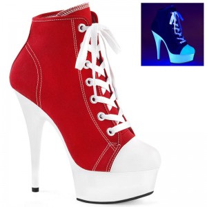 Red / White Pleaser Delight-600SK-02 Women's Heels Boots | AUSTRALIA BRYWH