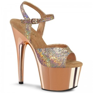 Rose Gold Pleaser Adore-709HM Women's Platform Heels Sandals | AU PCNFILE