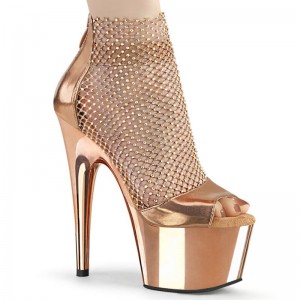 Rose Gold Pleaser Adore-765RM Women's Platform Heels Sandals | AU WZYKTED