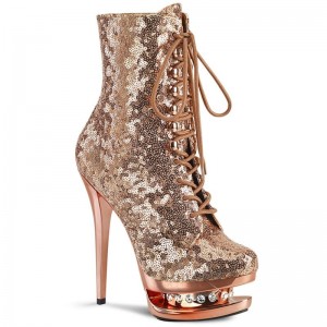 Rose Gold Pleaser Blondie-R-1020 Women's Heels Boots | AUSTRALIA DWBQG