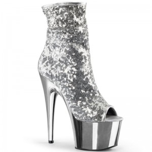 Silver Pleaser Adore-1008SQ Women's Heels Boots | AUSTRALIA YWVZE