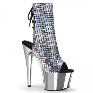 Silver Pleaser Adore-1018MSC Hologram Women's Heels Boots | AU CLSHDVI