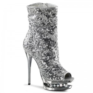 Silver Pleaser Blondie-R-1008 Women's Heels Boots | AUSTRALIA AQELD