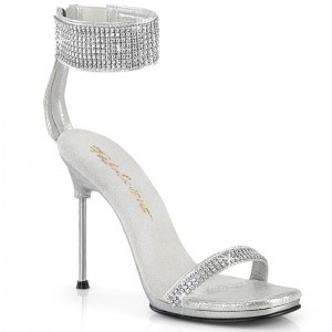 Silver Pleaser Chic-40 Women's Heels Sandals | AUSTRALIA IDPYF