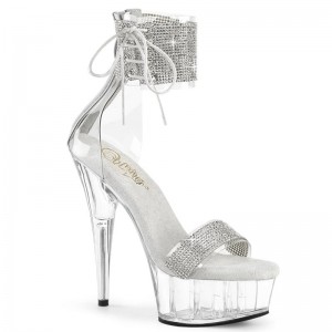 Silver Pleaser Delight-627RS Women's Platform Heels Sandals | AUSTRALIA HKSRT