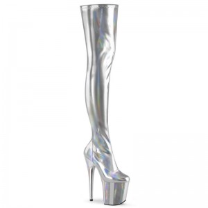 Silver Pleaser Flamingo-3000HWR Women's Thigh High Boots | AUSTRALIA CMDSQ