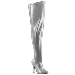 Silver Pleaser Seduce-3000WC Women's Thigh High Boots | AU CAEIMGQ