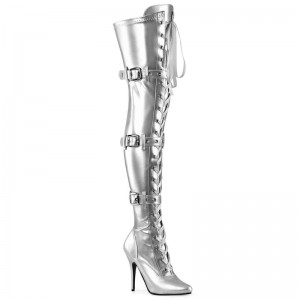 Silver Pleaser Seduce-3028 Women's Thigh High Boots | AUSTRALIA REWPH