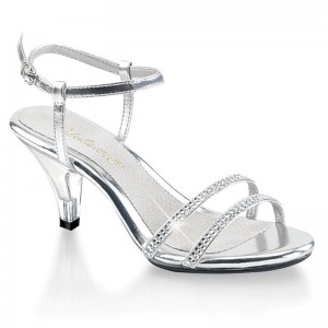 Silver / Clear Pleaser Belle-316 Women's Heels Sandals | AUSTRALIA JECYT