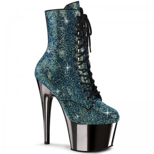 Turquoise / Grey Pleaser Adore-1020CHRS Women's Heels Boots | AU FNGEOZK