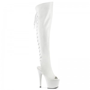 White Pleaser Adore-3019 Vegan Leather Women's Thigh High Boots | AUSTRALIA ARNYW