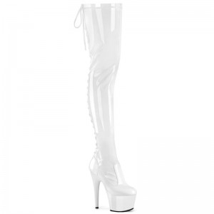 White Pleaser Adore-3850 Women's Thigh High Boots | AU YQXOUSF