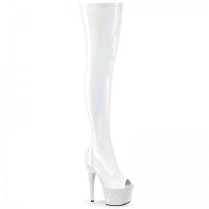 White Pleaser Bejeweled-3011-7 Women's Thigh High Boots | AU AXIDZRW