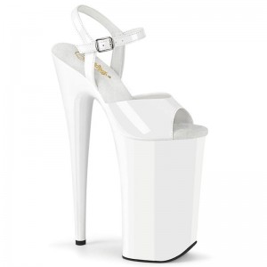 White Pleaser Beyond-009 Women's Platform Heels Sandals | AUSTRALIA QXMFT