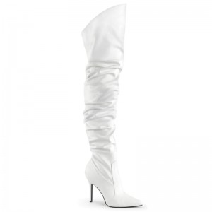 White Pleaser Classique-3011 Vegan Leather Women's Thigh High Boots | AUSTRALIA EBHVA