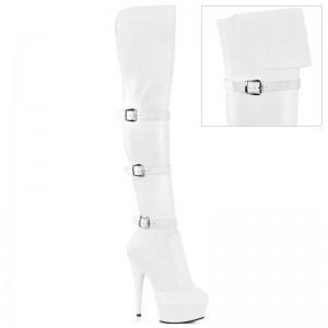 White Pleaser Delight-3018 Vegan Leather Women's Thigh High Boots | AUSTRALIA YFKRS