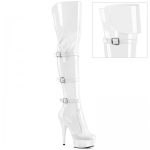 White Pleaser Delight-3018 Women's Thigh High Boots | AU OUTQIKX