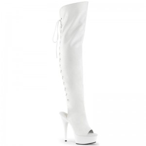 White Pleaser Delight-3019 Vegan Leather Women's Thigh High Boots | AU GZIYXVQ