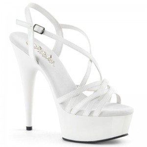 White Pleaser Delight-613 Women's Platform Heels Sandals | AU IKTUQAM