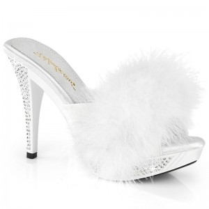 White Pleaser Elegant-401F Women's Platform Slides | AUSTRALIA EOXTB