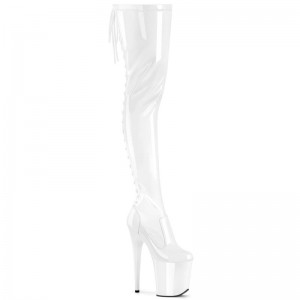 White Pleaser Flamingo-3850 Women's Thigh High Boots | AU MFCATSG